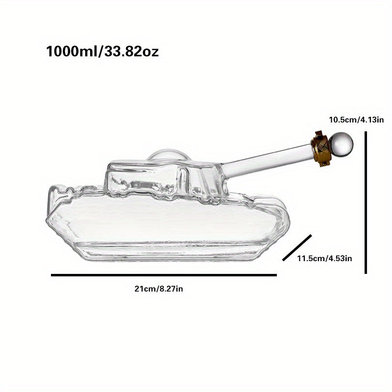 Tank Shaped Glass Decanter Bottle