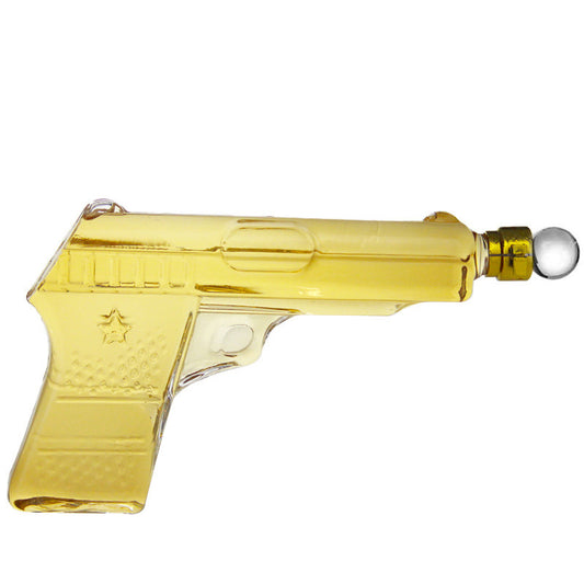 Gun Shaped Glass Decanter, Unique Pistol Design Liquor Bottle for Whiskey Brandy Vodka Home Bar Decor Gift
