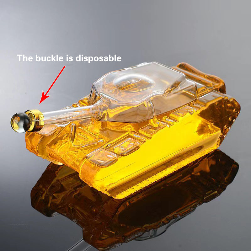 Tank Shaped Glass Decanter Bottle