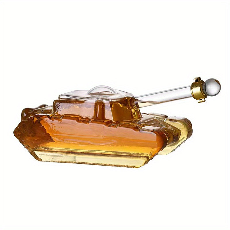 Tank Shaped Glass Decanter Bottle