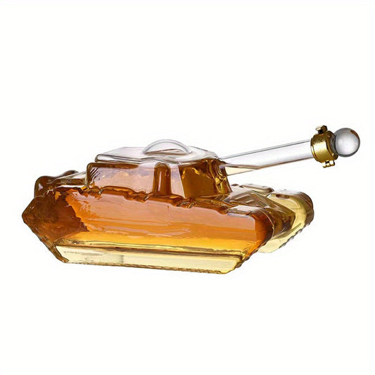 Tank Shaped Glass Decanter Bottle
